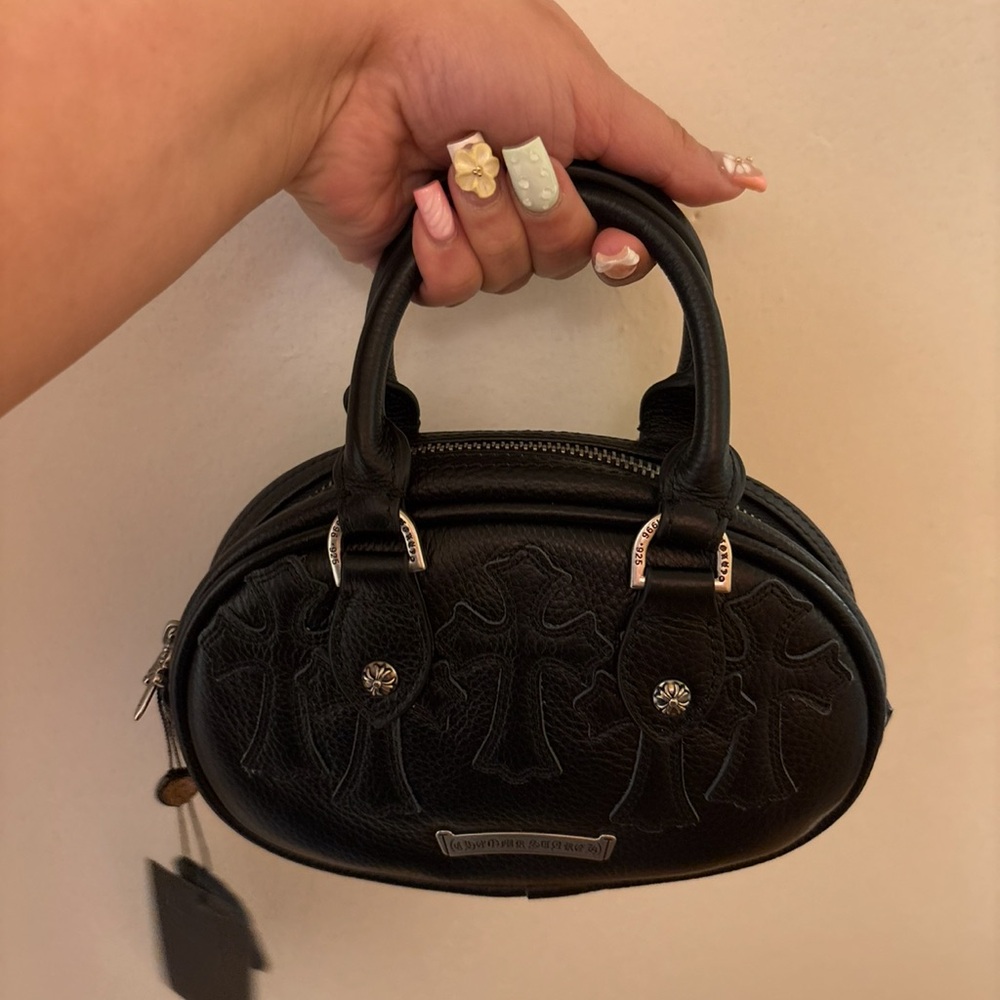 Chrome Hearts Black Mini Bag with Silver Hardware